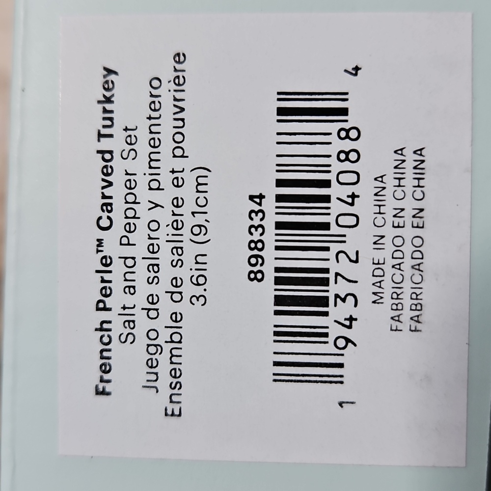 Lenox French Perle Carved Turkey Salt & Pepper Set - Picture 9 of 9